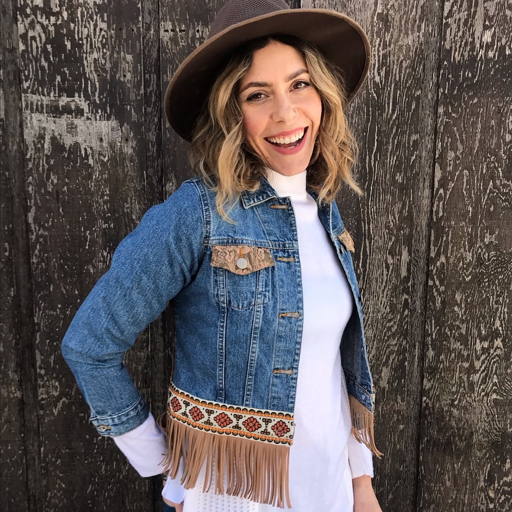 Handmade Upcycled Denim Jacket - Picture 2 of 6